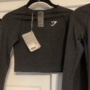 Gymshark basic seamless LS crop top